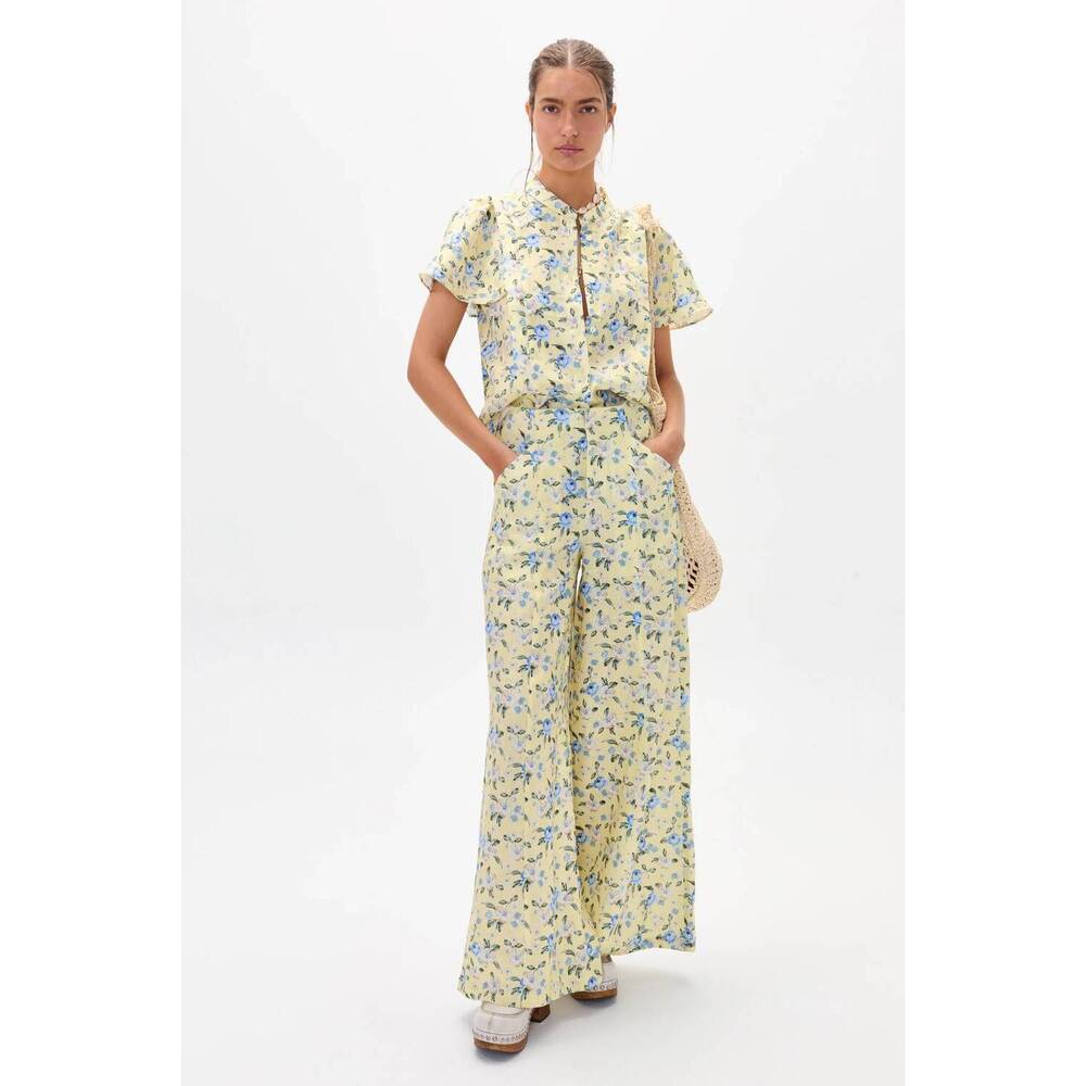 NEW LANHTROPY vincent linen pant in francesca print